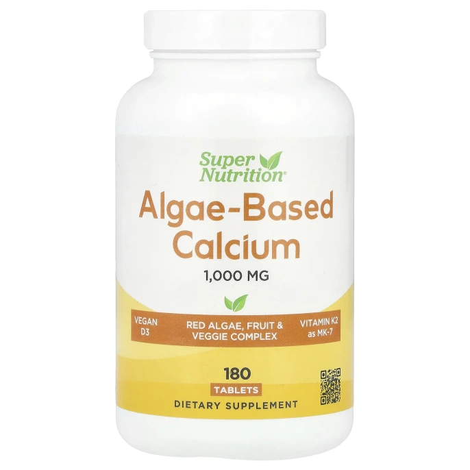 Super Nutrition, кальций из водорослей, 180 таблеток