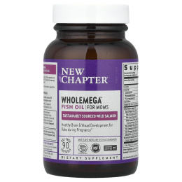 New Chapter, Wholemega, Prenatal, 500 мг, 90 гелевых капсул