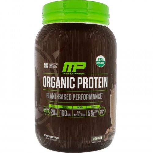 MusclePharm, Органический протеин, на основе растительных компонентов, шоколад, 2,7 ф. (1,22 кг)