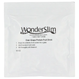 WonderSlim, Протеиновый фруктовый напиток, журавль и виноград, 7 пакетиков по 17 г