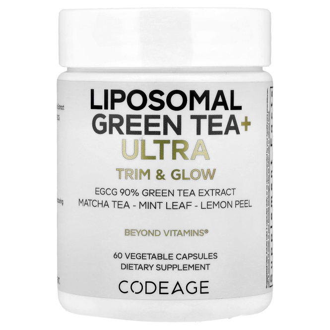 Codeage, Liposomal Green Tea + Ultra Trim & Glow, 60 растительных капсул