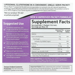 Aurora Nutrascience, Micro-Pack+, липосомальный глутатион, 500 мг, 30 порционных пакетиков с жидкостью, 13,5 мл (0,46 жидк. унции) каждый