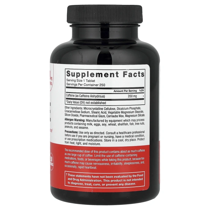 Force Factor, Кофеин, 200 мг, 250 таблеток