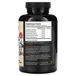 Forest Leaf, органы говядины травяного откорма, 3000 мг, 180 капсул (500 мг в 1 капсуле)