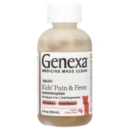 Genexa, Kids 'Pain & Fever, для детей 2–11 лет, органическая вишня, 118 мл (4 жидк. унц.)