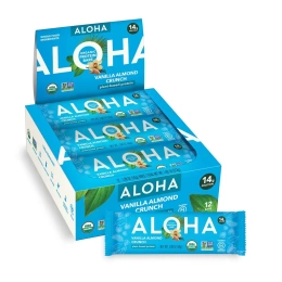 Aloha, Organic Protein Bars, Vanilla Almond Crunch, 12 Bars, 1.98 oz (56 g) Each