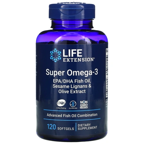 Life Extension, Omega Foundations, Супер Омега-3, 120 желатиновых капсул
