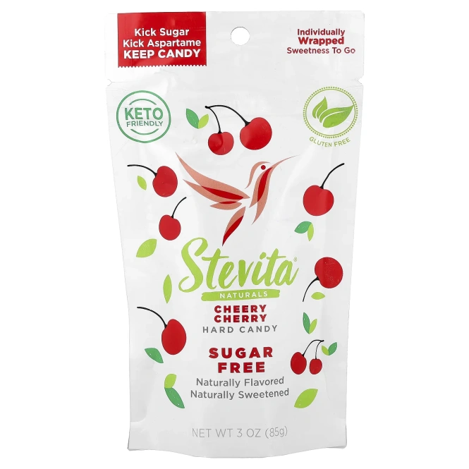 Stevita Naturals, Naturals, леденцы без сахара, вишня, 85 г (3 унции)