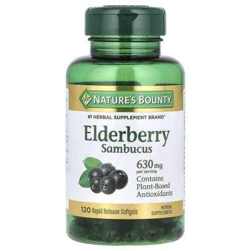 Nature's Bounty, Бузина, 210 мг, 120 капсул с быстрым высвобождением