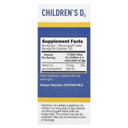 Superior Source, D3 для детей, 400 МЕ, 100 микролингвальных быстрорастворимых таблеток