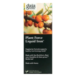 Gaia Herbs, PlantForce жидкое железо, 16 унций (473 мл)