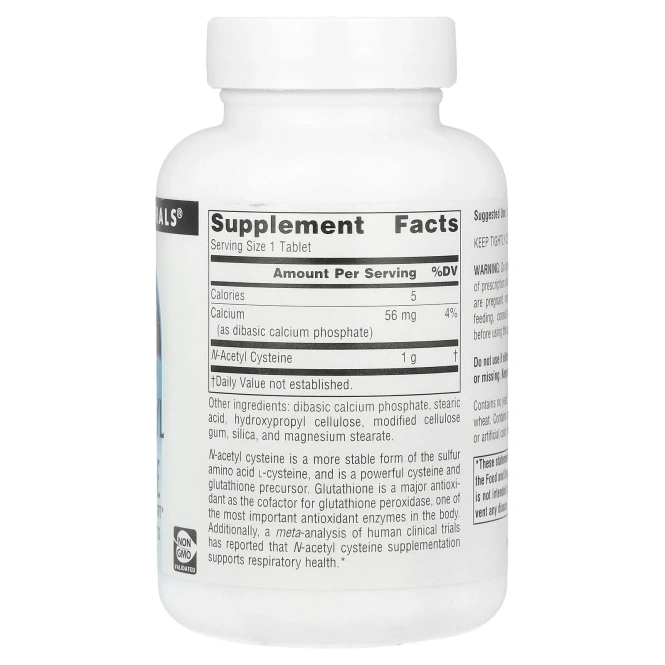 Source Naturals, N-ацетилцистеин, 1000 мг, 60 таблеток