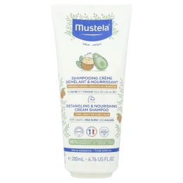 Mustela, Детский, питательный крем-шампунь для распутывания волос, для длинных, волнистых или вьющихся волос, 200 мл (6,76 жидк. Унции)