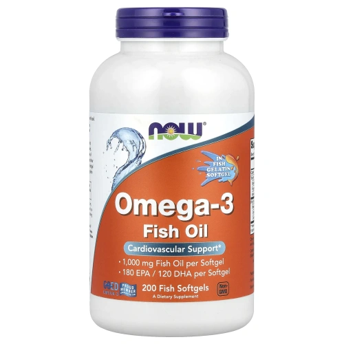Now Foods, Омега-3, 180 ЭПК/120 ДГК, 200 мягких желатиновых капсул