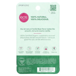 EOS, полностью натуральный бальзам для губ с маслом ши, ваниль, 7 г (0,25 унции)