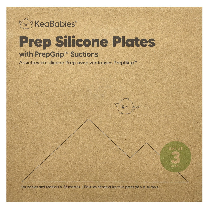 KeaBabies, силиконовые чашки для препарирования, с насадкой PrepGrip™, для детей 6–36 месяцев, десерт, 3 шт.