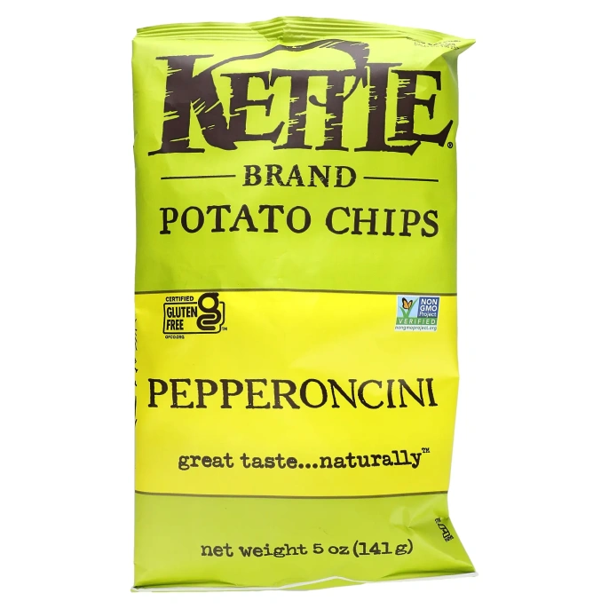 Kettle Foods, Картофельные чипсы, пепперонцини, 5 унций (142 г)