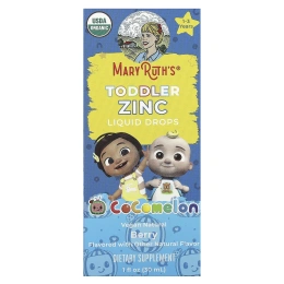 MaryRuth's, Cocomelon, цинк в жидкой форме для малышей, для детей 1–3 лет, с ягодным вкусом, 30 мл (1 жидк. унция)