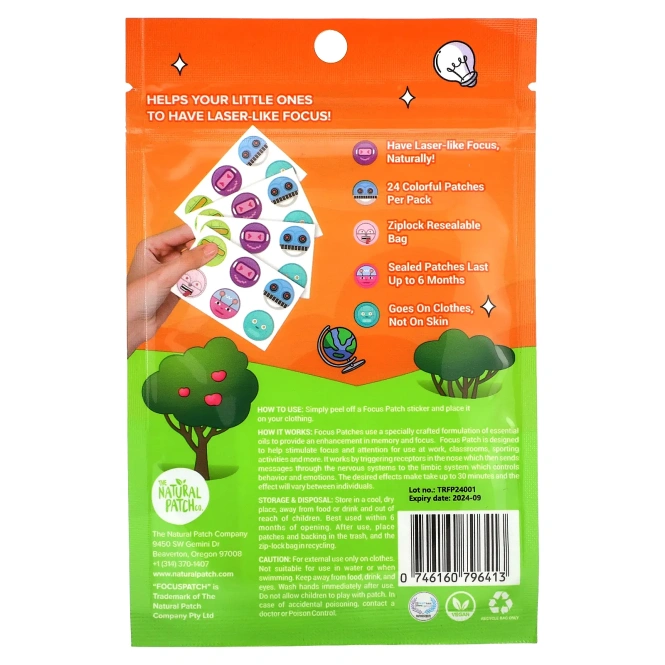 NATPAT, Focus Patch, патчи для улучшения концентрации внимания, 24 шт.