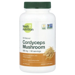 Fresh Nutrition, гриб кордицепс, 500 мг, 90 капсул