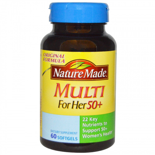 Nature Made, Мультивитамины для женщин за 50, 60 гелевых капсул