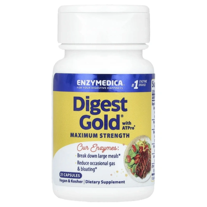 Enzymedica, Digest Gold с ATPro, 21 капсула