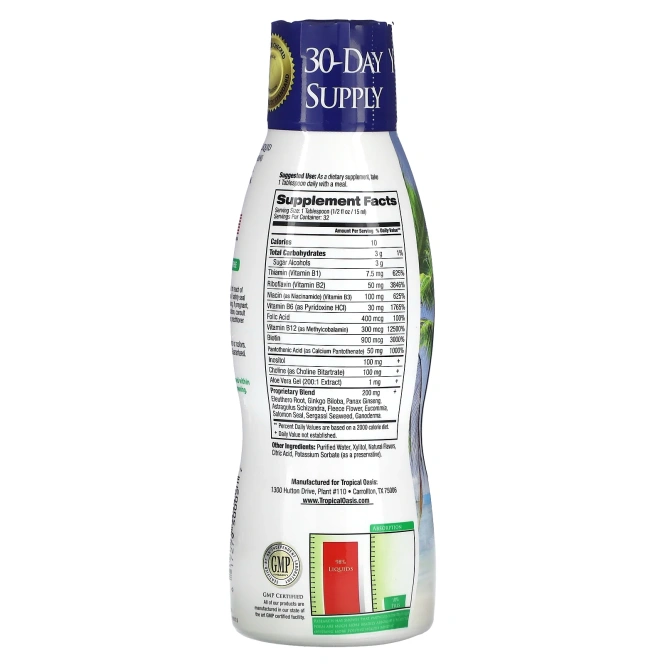 Tropical Oasis, Премиум жидкий B-комплекс 16 жидких унций