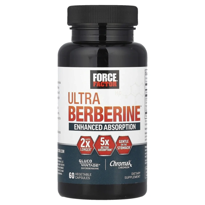 Force Factor, Ultra Berberine ™, 60 растительных капсул