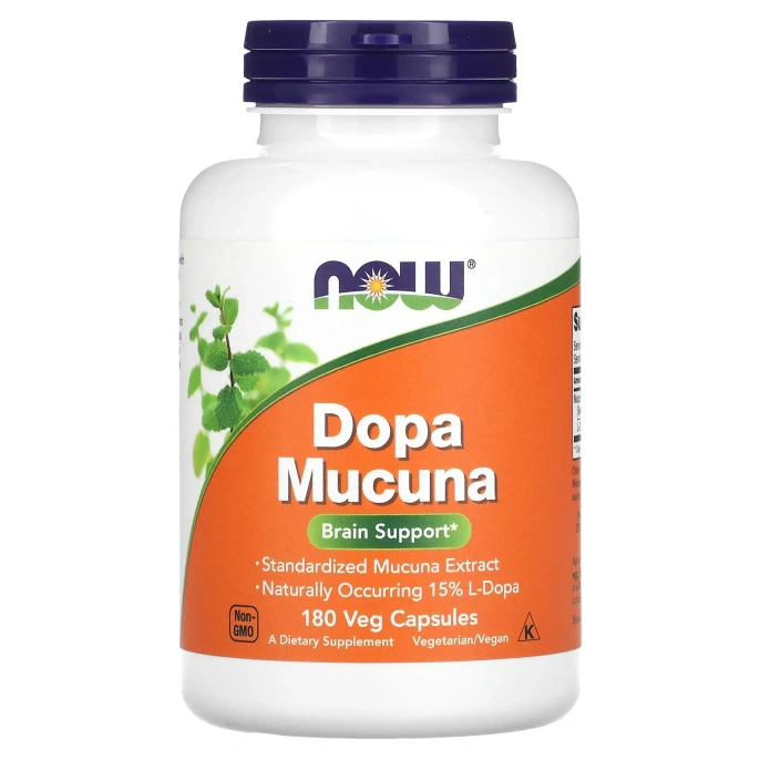 Now Foods, Dopa Mucuna, 180 растительных капсул