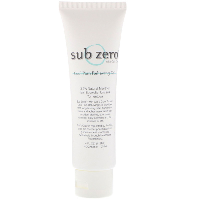 Sub Zero, Обезболивающий охлаждающий гель, 4 ж. унц. (118 мл)