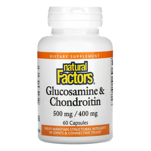 Natural Factors, Глюкозамин 500 мг, хондроитин 400 мг, 60 капсул