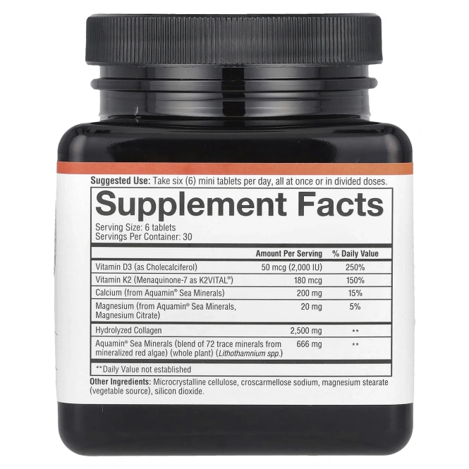 Youtheory, Bone, коллаген + D3 и K2, 180 мини-таблеток