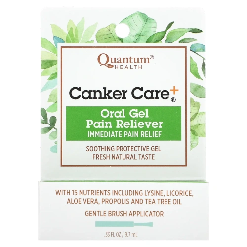 Quantum Health, Canker Care+, гель для ухода за полостью рта с мгновенным обезболивающим эффектом, 0,33 ж. унц.(9,7 мл)