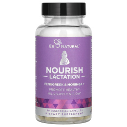 Eu Natural, Nourish Lactation, пажитник и моринга +, 60 вегетарианских капсул