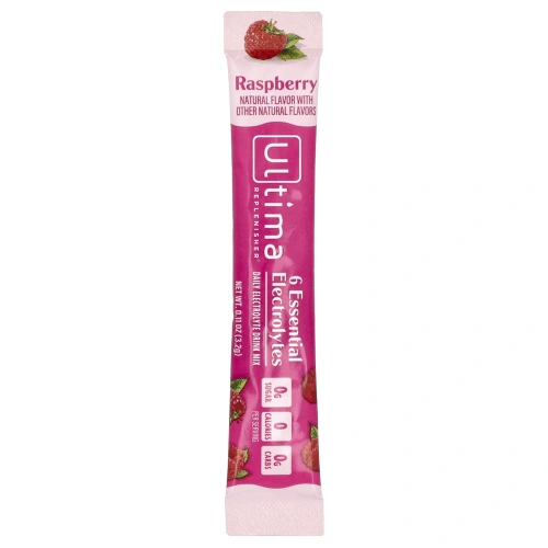 Ultima Replenisher, 6 Essential Electrolytes, ежедневная смесь для приготовления электролитов, малина, 10 пакетиков по 3,2 г (0,11 унции)