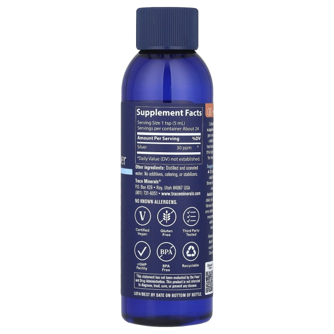 Trace Minerals ®, Коллоидное серебро, 118 мл (4 жидк. унц.)