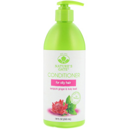 Nature's Gate, Кондиционер с имбирем зерумбетом и базиликом, для жирных волос, 18 унций (532 мл)