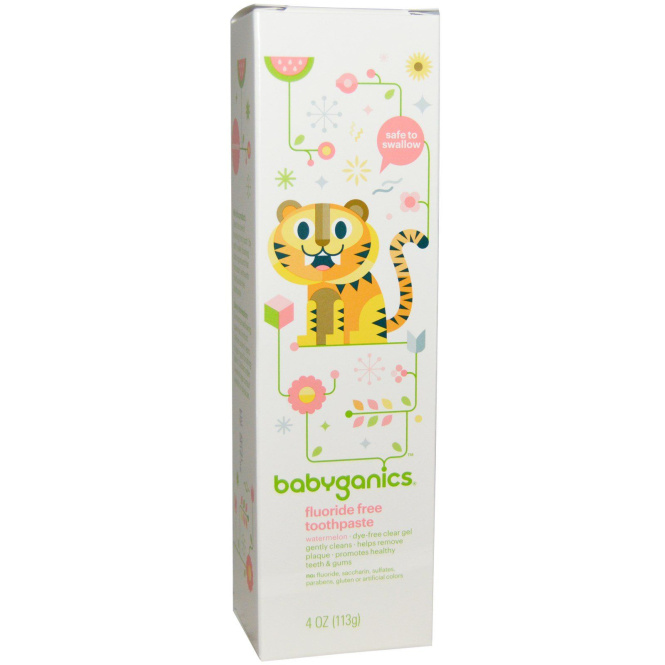 BabyGanics, Зубная паста без фторида, арбуз, 4 унции (113 г)