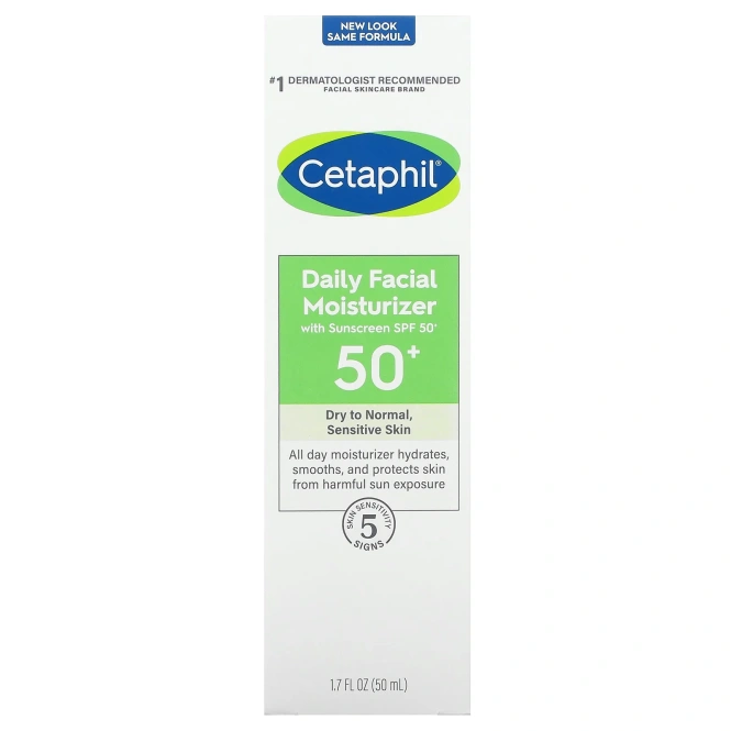 Cetaphil, Дневной увлажняющий крем для лица с SPF 50+, 50 мл