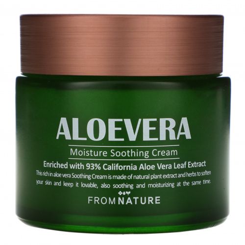 FromNature, Aloe Vera, 93%, Moisture Soothing Cream, 80 ml