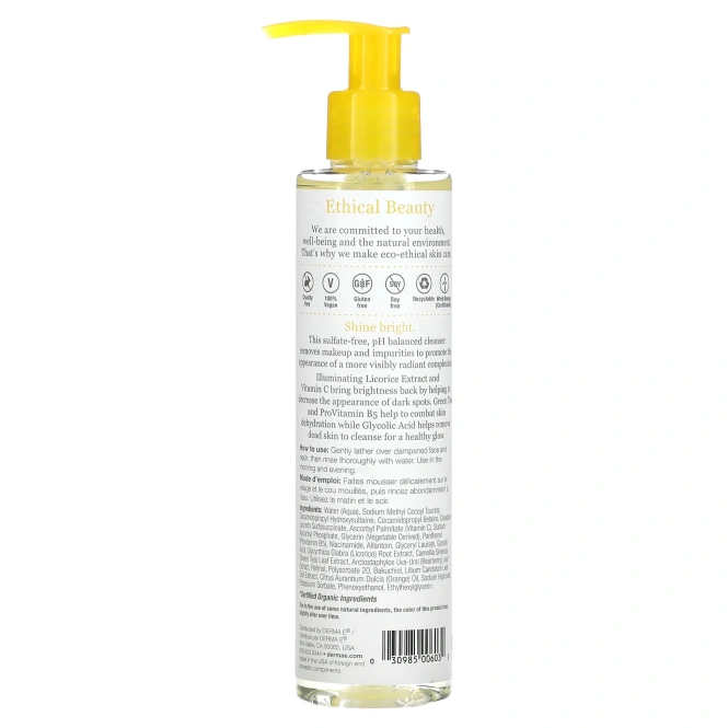 Derma E, Чистящее средство для осветления и равномерного тона кожи, 6 ж. унц. (175 мл)