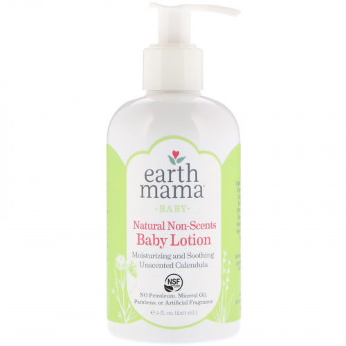 Earth Mama, Натуральный лосьон для малышей, календула без запаха, 8 ж. унц.(240 мл)