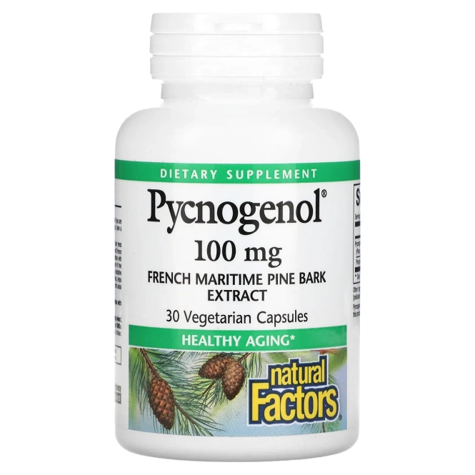 Natural Factors, Pycnogenol, 100 мг, 30 вегетарианских капсул