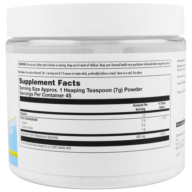KAL, Magnesium Glycinate 400 ActivMix, 400mg, 11.1oz