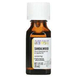 Aura Cacia, Сандаловое дерево в масле жожоба, 0.5 жидких унций (15 мл)