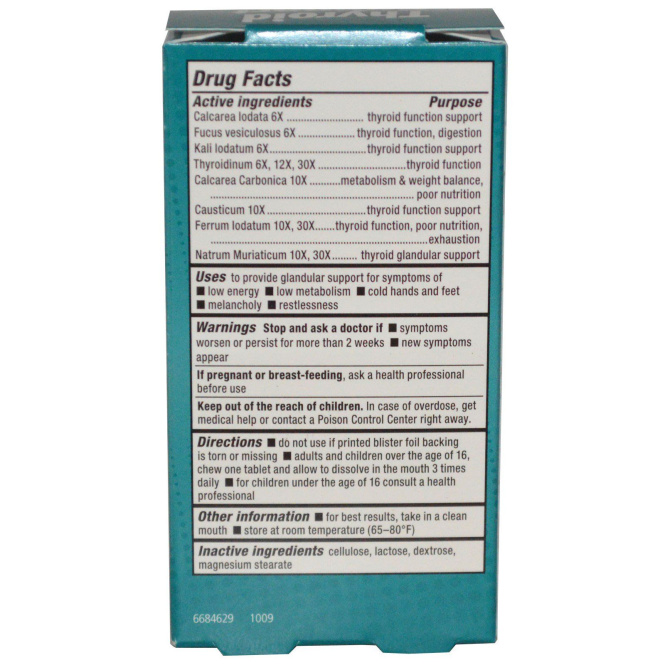 NatraBio, Поддержка щитовидной железы, 60 таблеток