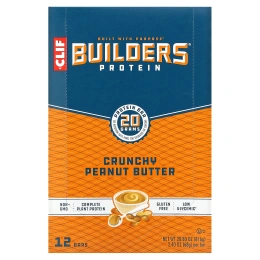 Clif Bar, Builder's Bar Хрустящее арахисовое масло 12 батончиков