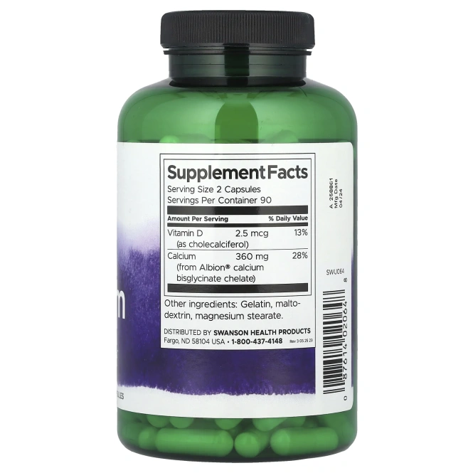 Swanson, Albion®, кальций, 180 капсул