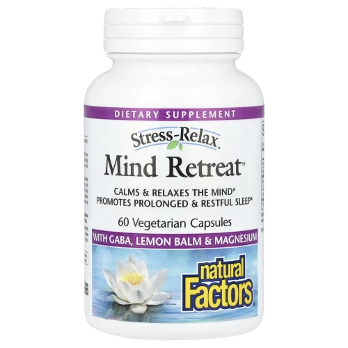 Natural Factors, Стресс-релакс, освобождение ума, 60 капсул