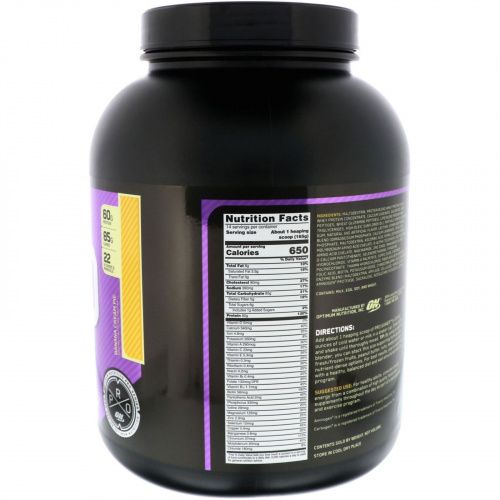 Optimum Nutrition, Протеин для набора веса Pro Gainer, с высоким содержанием белка, банановый кремовый пирог, 5,09 фунта (2,31 кг)